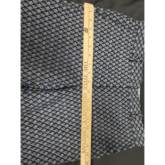 Theory Blue Gray Geometric Design Jacquard Cropped Trouser Pants Women's Size 6 - Picture 4 of 7